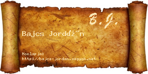 Bajcs Jordán névjegykártya
